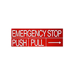 EMERGENCY STOP DECAL 6x20IN