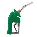 NOZZLE, DIESEL, XS WITH WAFFLE SPLASH GUARD, GREEN