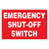 E-SHUTOFF SWITCH SIGN, ALUMINUM