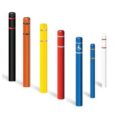 BOLLARD COVER, 7IN X 60IN, BLACK, RED
