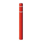 BOLLARD COVER, 7IN X 60IN, RED, WHITE TAPE