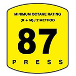 DECAL, 87 OCTANE BUTTON 500S