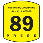 DECAL, 89 OCTANE BUTTON 500S