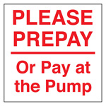 DECAL, 6IN X 6IN, PREPAY OR PAY AT PUMP