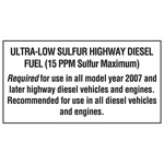 DECAL, ULTRA LOW SULFUR