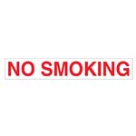 DECAL, NO SMOKING, RED ON WHITE, 36IN X 6IN