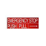 EMERGENCY STOP DECAL 6x20IN