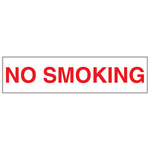 DECAL, NO SMOKING, 12 X 3, WHITE