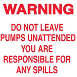 DECAL, WARNING - DO NOT LEAVE PUMP